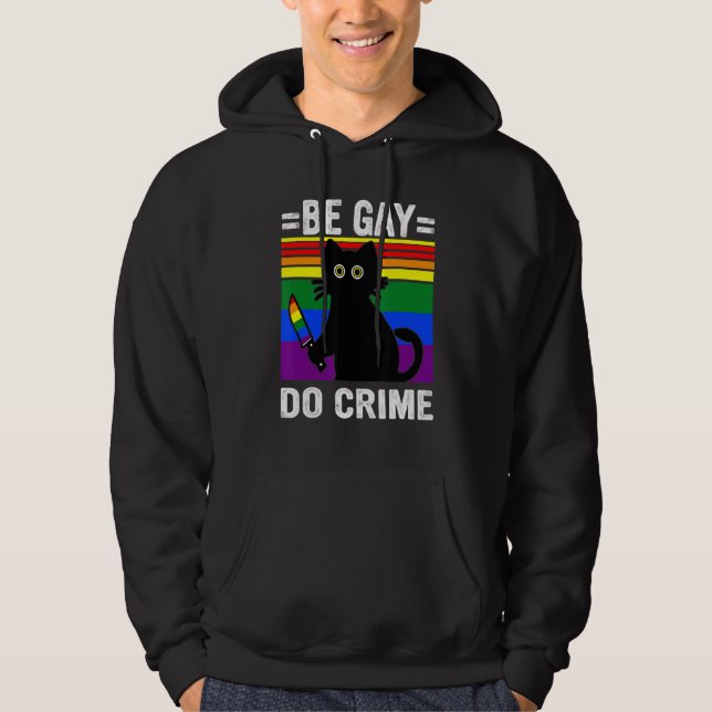 Veste À Capuche Be Gay Do Crime Black Cat (Devant)