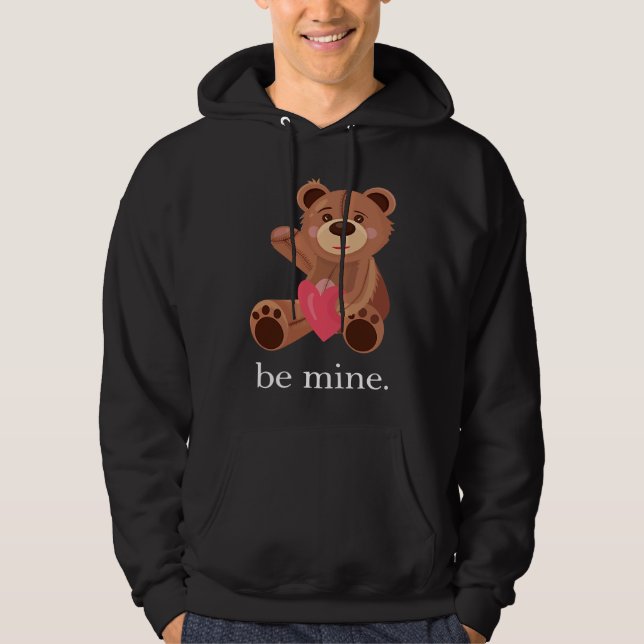 Veste À Capuche Be Mine Lovely Bear Valentine's Day Heart Love Rel (Devant)