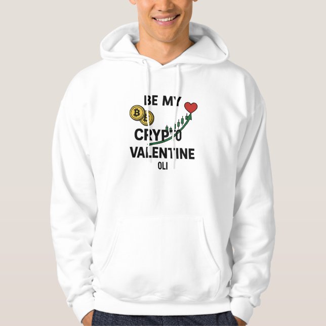 Veste À Capuche Be My Crypto Valentine Bitcoin Trader (Devant)
