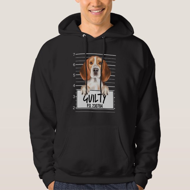 Veste À Capuche Beagle Mugshot Coupable Chien (Devant)