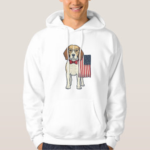 Veste À Capuche Beagle patriotique avec drapeau vintage vector art