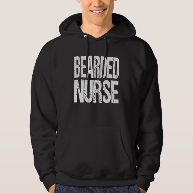 Veste À Capuche Bearded Nurse with Large Distressed Letters Men (Devant)