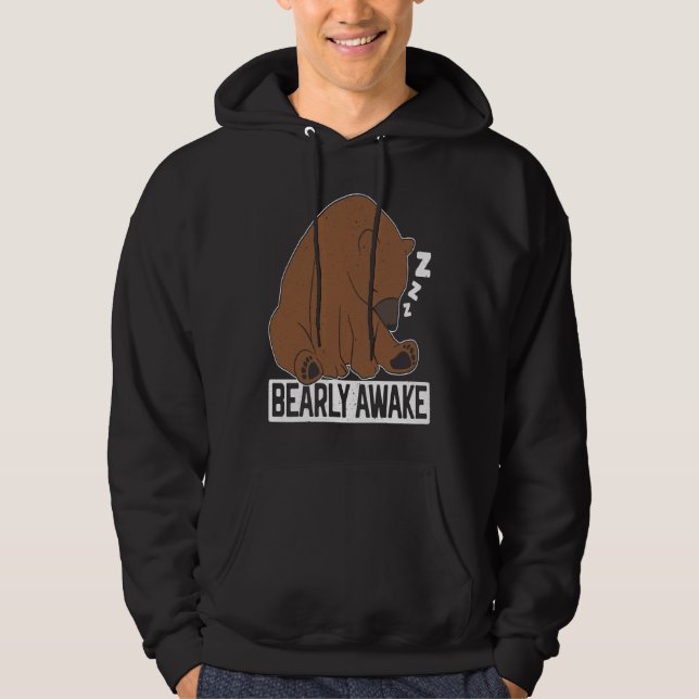 Veste À Capuche Bearly Awake Sleeping Bear Lover Wildlife Animal B (Devant)