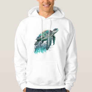 Veste À Capuche Beau Paysage Maritime Avec Majestic Tortue De Mer