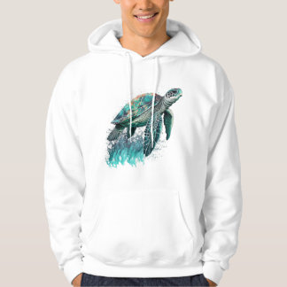 Veste À Capuche Beau Paysage Maritime Avec Majestic Tortue De Mer