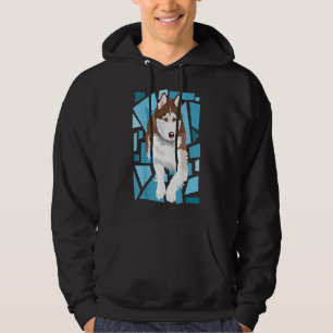 Veste À Capuche beau roux roux Husky sibérien avec les yeux bleus