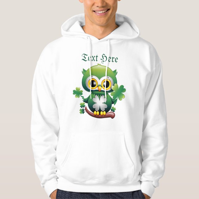 Veste À Capuche Bébé Hibou Mignon St Patrick Dessin Animé (Devant)