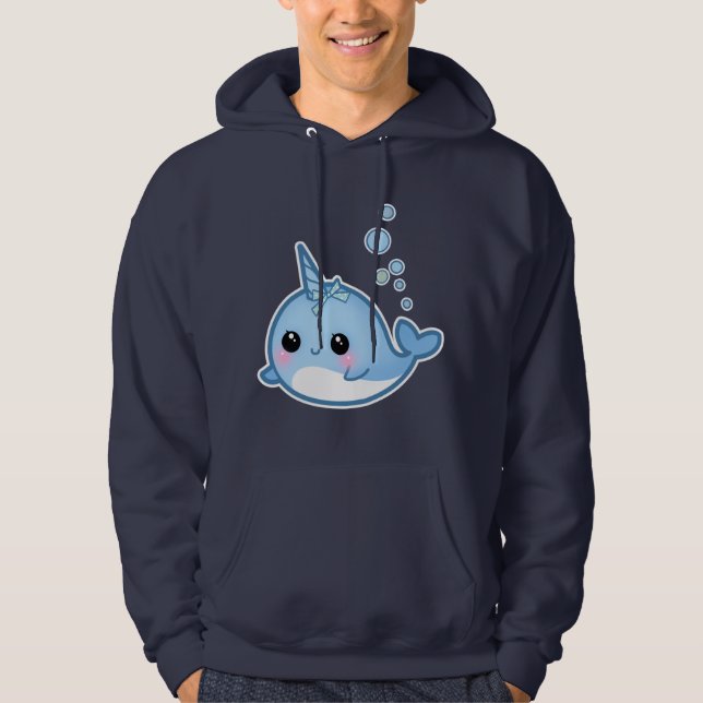 Veste À Capuche Bébé mignon narwhal (Devant)