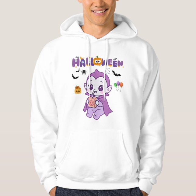 Veste À Capuche Bébé mignon Vampire Halloween Kawaii Design (Devant)