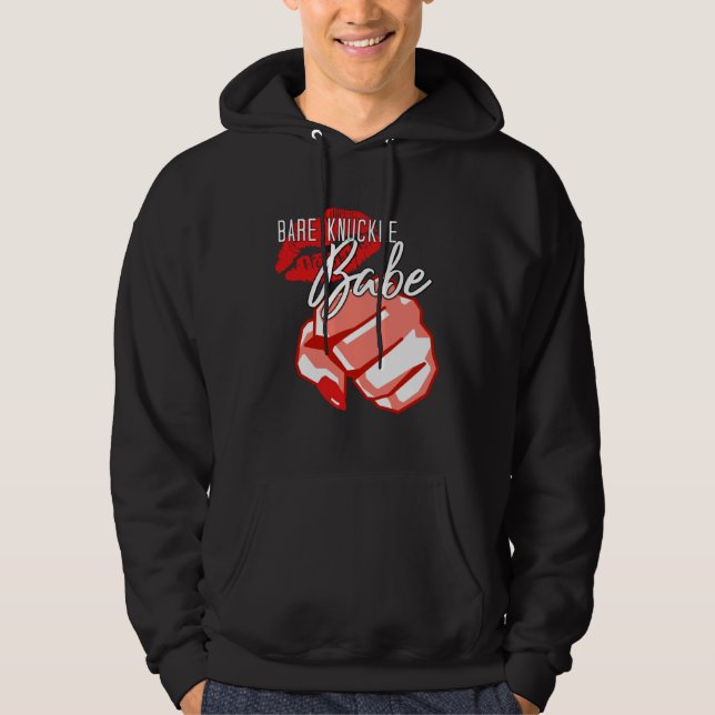 Veste À Capuche Belle boxeuse poings nus avec rouge à lèvres et ve (Devant)