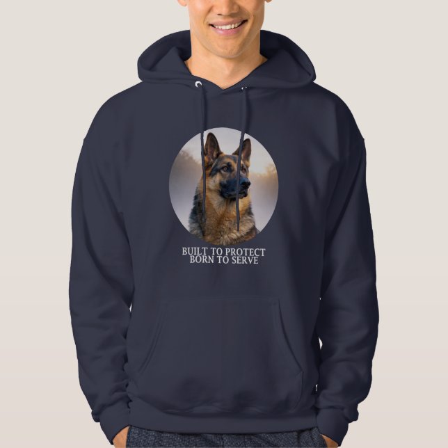 Veste À Capuche Berger Allemand Construit pour Protéger (Devant)