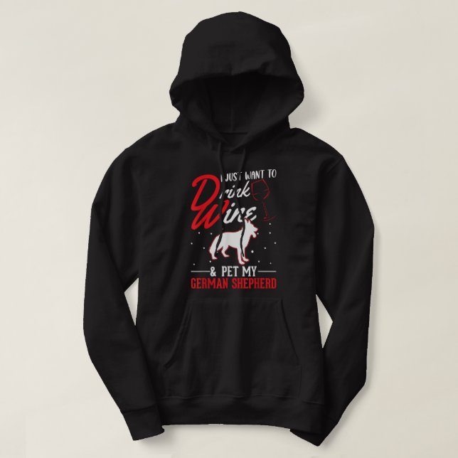 Veste À Capuche Berger Allemand Et Vin (Design devant)