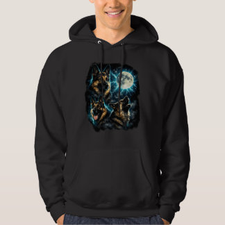 Veste À Capuche berger allemand hurlant à la lune