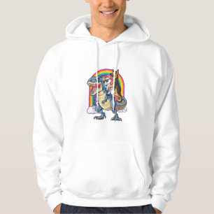 Veste À Capuche Berger allemand Unicorn Dinosaur T rex Funny Rainb
