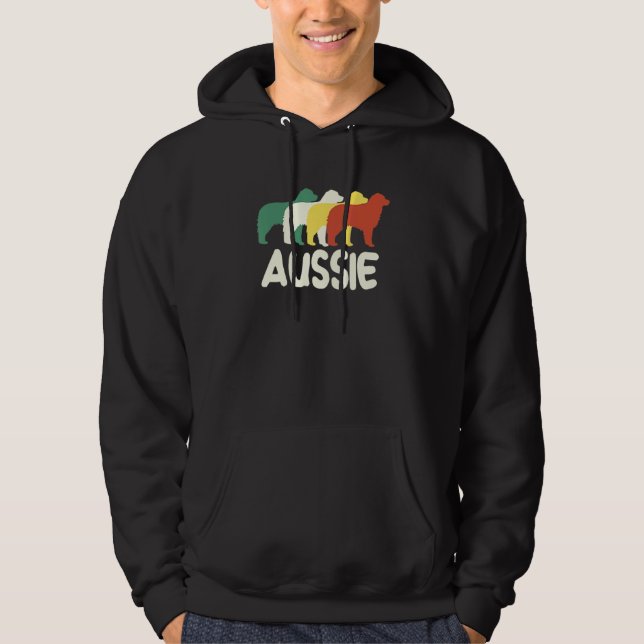 Veste À Capuche Berger australien Aussie Chien Maman Papa (Devant)