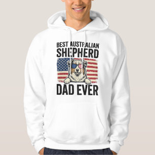 Veste À Capuche Berger Australien Papa Patriotique Vintage
