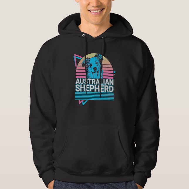 Veste À Capuche Berger Australien Rétro (Devant)