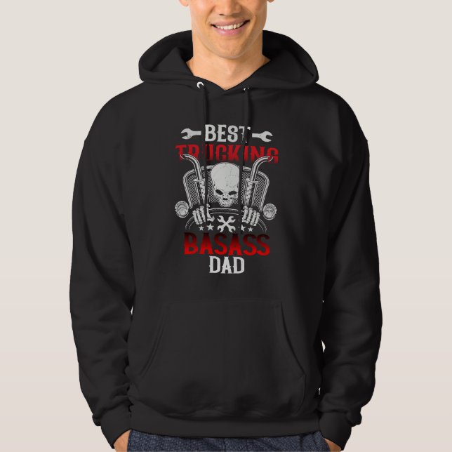 Veste À Capuche Best Trucking Dad Truck Driver Father Dad Husband  (Devant)