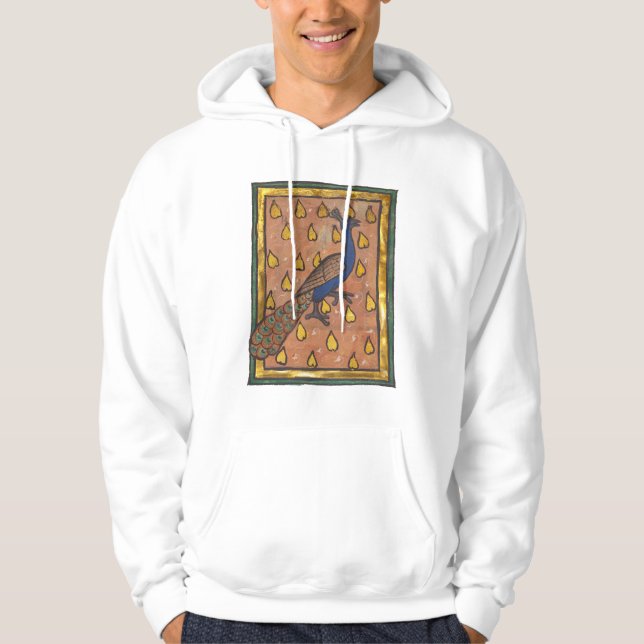Veste À Capuche Bestiary médiéval Paon v. 1270 (Devant)