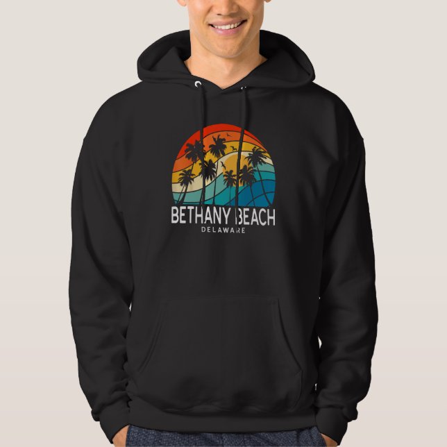 Veste À Capuche Bethany Beach Delaware Palm Tree Tropical Beach So (Devant)