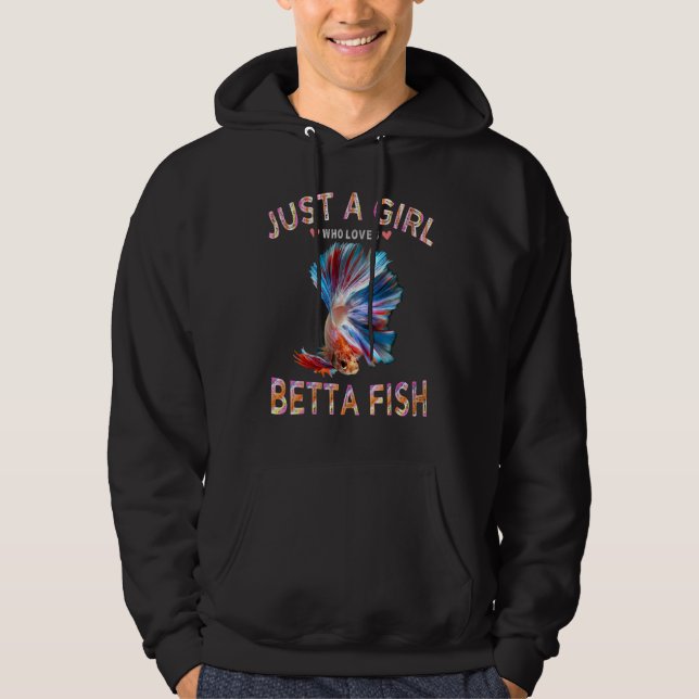 Veste À Capuche Betta Fish Tee Pour Les Femmes Juste Une Fille Qui (Devant)