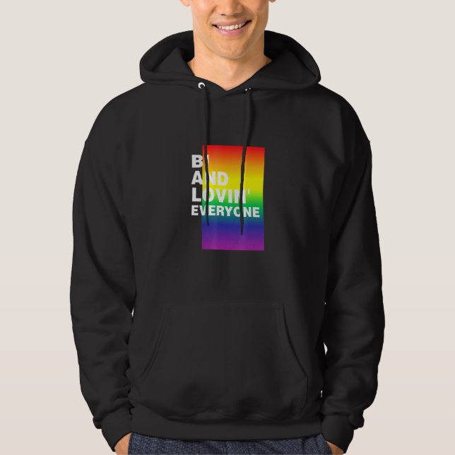 Veste À Capuche Bi Et Aimer Tout Le Monde Lgbtq Pride Bi Pride Bi  (Devant)