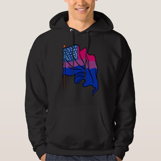 Veste À Capuche Bi Pride Mois Us Drapeau Bisexuel Drapeau Queer Lg (Devant)