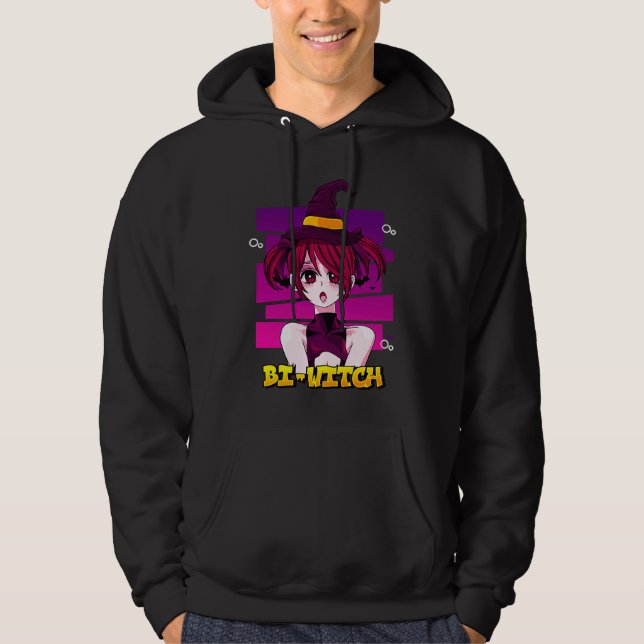 Veste À Capuche Bi Witch Bisexual Witch Pun Bihexual Bi Pride Gay  (Devant)