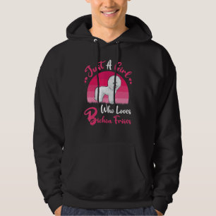 Veste À Capuche Bichon Frise Chien Vintage Juste Une Fille Qui Aim