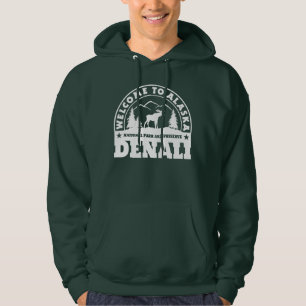 Veste À Capuche Bienvenue en Alaska. Denali - Logo blanc