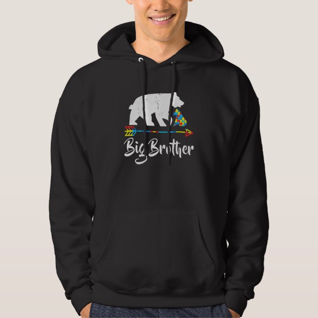Veste À Capuche Big Brother Bear Sensibilisation sur l'autisme Fie (Devant)