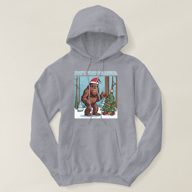 Veste À Capuche Bigfoot Père Noël - Ne cessez pas de croire (Design devant)