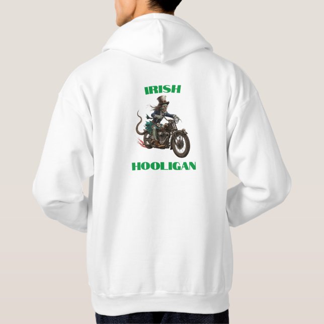 Veste À Capuche Biker Hooligan irlandais Zombie (Dos)