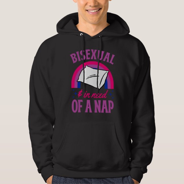 Veste À Capuche Bisexual And In Need Of A Nap Bisexual Pride Quote (Devant)