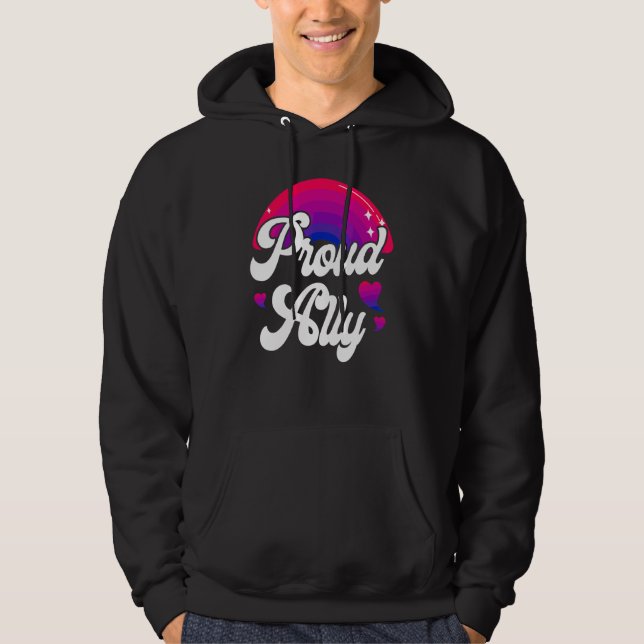 Veste À Capuche Bisexual Bi Fierté Drapeau Fière Ally (Devant)