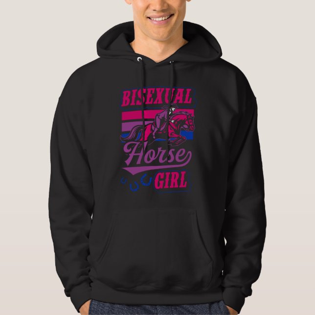 Veste À Capuche Bisexual Horse Girl Bisexual Pride Horse  Equestri (Devant)