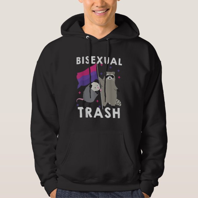 Veste À Capuche Bisexual Trash Gay pride Rainbow LGBT Raccoon (Devant)