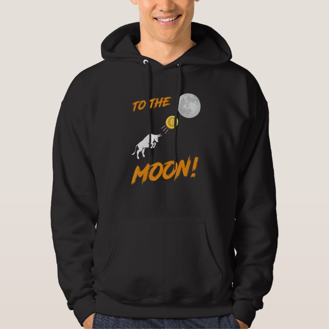 Veste À Capuche Bitcoin Btc À L'Hôtel Moon Bull CryptoCurrency (Devant)