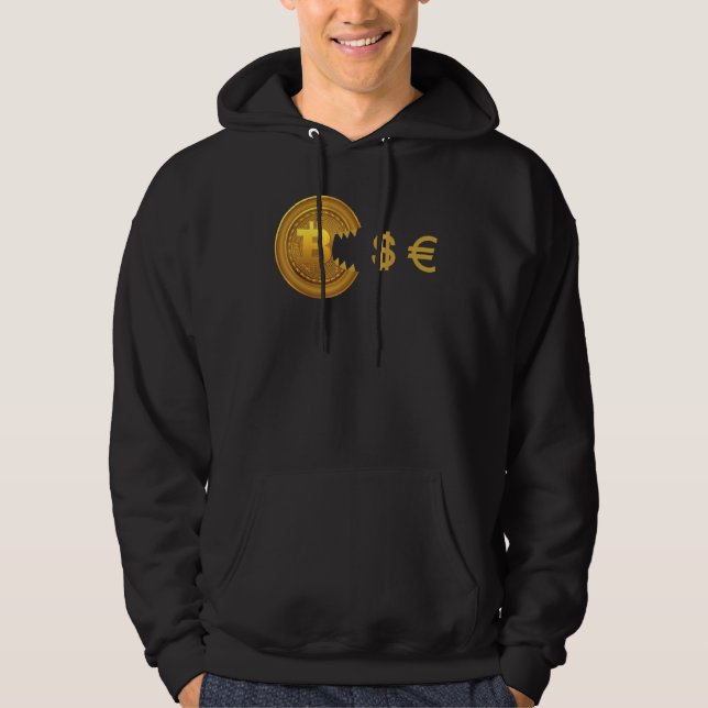 Veste À Capuche Bitcoin Mange Dollar Cryptomonnaie Bitcoin (Devant)