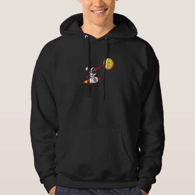 Veste À Capuche Bitcoin Rocket vaisseau spatial Astronaut Lune Cry (Devant)