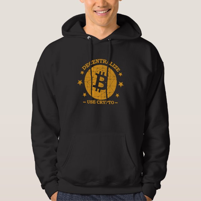 Veste À Capuche Bitcoin Use Crypto Currency Blockchain Decentraliz (Devant)