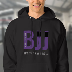 Veste À Capuche BJJ Brazil Jiu Jitsu Ajouter Nom Ceinture pourpre