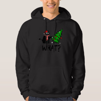 Veste À Capuche Black Cat Gift Pushing Christmas Tree Over Cat Wha