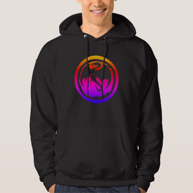 Veste À Capuche Black Dragon neon men black hooded sweatshirt (Devant)