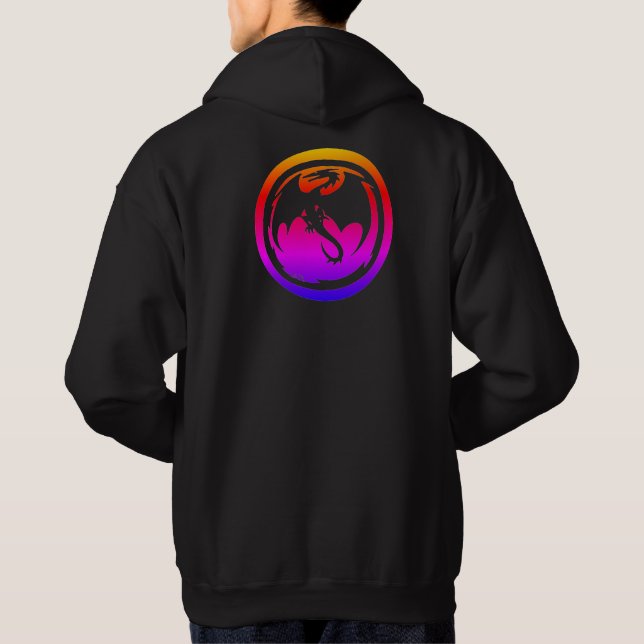 Veste À Capuche Black Dragon neon men black hooded sweatshirt back (Dos)