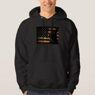 Veste À Capuche Black German Shepherd drapeau américain 4 juillet 