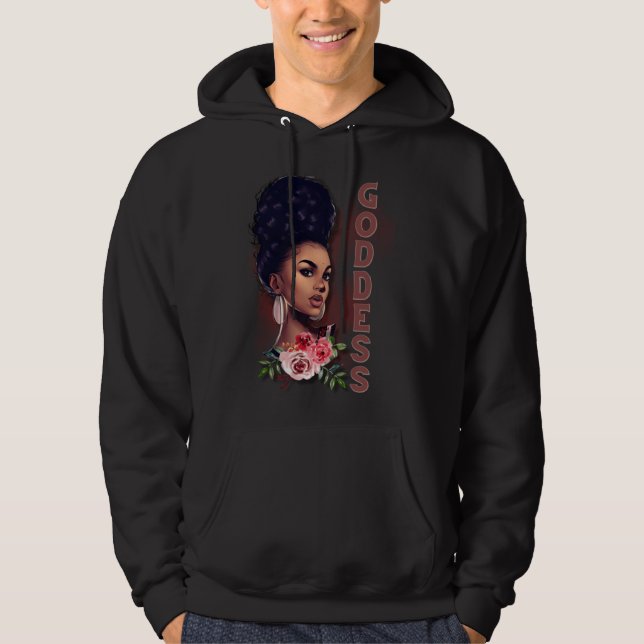 Veste À Capuche Black Girl Magic Goddess Afro Girl Faith God Stron (Devant)