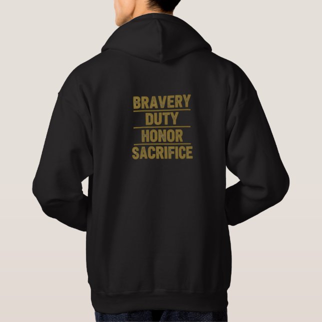 Veste À Capuche Black & Gold Firefighter Honor Hoodie (Dos)