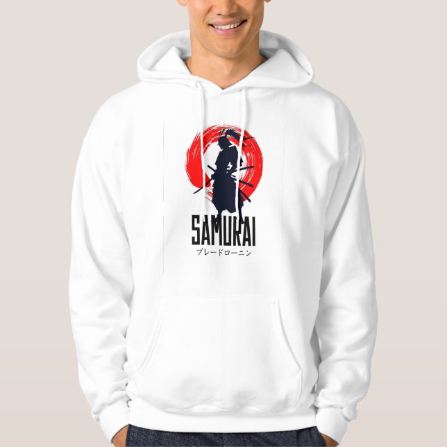 Veste À Capuche Black & Green Samurai Head – Streetwear Maximalist (Devant)
