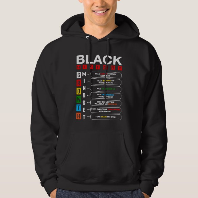 Veste À Capuche Black History Growth Mindset  Black History Month  (Devant)